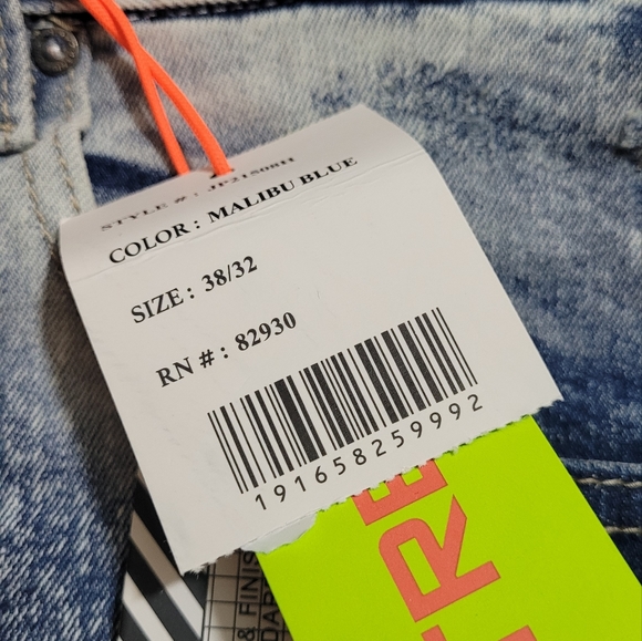 Smoke Rise Distressed Paint Flex Stiched Jeans Men's Size 38x32 - Picture 4 of 6